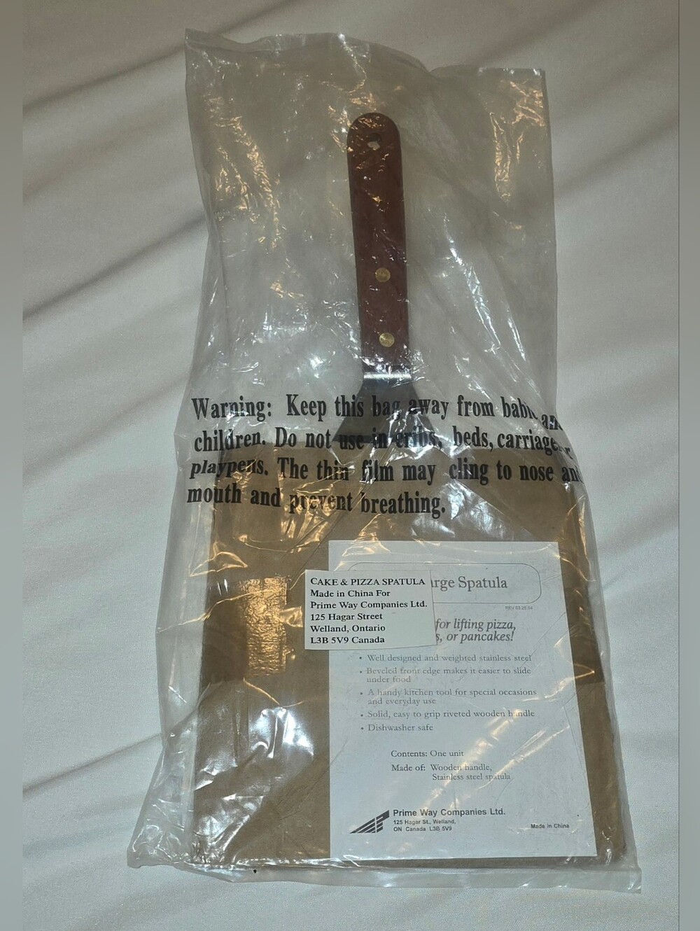 Cake & Pizza Spatula Prime Way Companies Stainless Steel Head Wooden Handle New